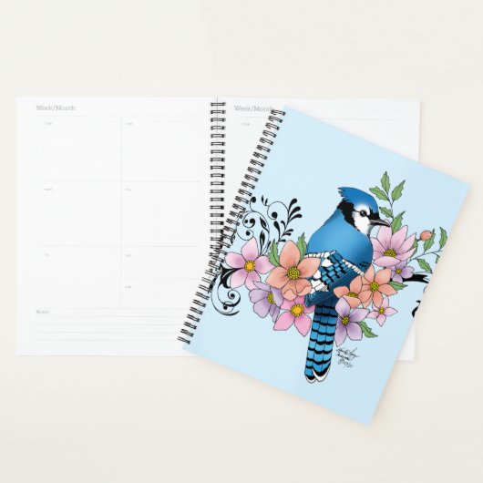 Blauwe Jay Lente Bloemen Planner (Display)