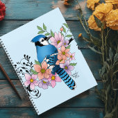 Blauwe Jay Lente Bloemen Planner