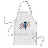 Blauwe Jay Lente Bloemen Standaard Schort (Voorkant)