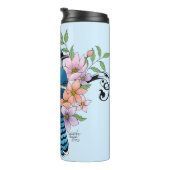 Blauwe Jay Lente Bloemen Thermosbeker (Geroteerd rechts)