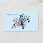 Blauwe Jay Lente Bloemen Visitekaartje (Voorkant)