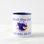 blauwe jay, Merrill Blue Jays, GO BIG BLUE Mok (Midden)