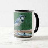 Blauwe Jay op Vogelbad Vogelfotografie 15oz Koffie Mok (Voorkant rechts)