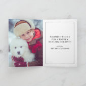 Blauwe Jay Perched op Snowy Fence Feestdagen Kaart (Binnen)