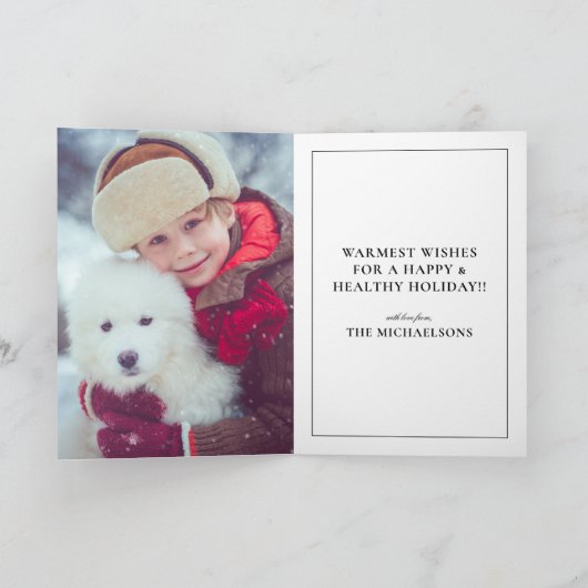 Blauwe Jay Perched op Snowy Fence Feestdagen Kaart (Binnen)