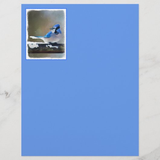 Blauwe jay-schildering - Oorspronkelijke vogelkuns (Voorkant)