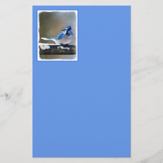 Blauwe jay-schildering - Oorspronkelijke vogelkuns Briefpapier (Voorkant)