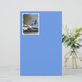 Blauwe jay-schildering - Oorspronkelijke vogelkuns Briefpapier (Staand voorkant)
