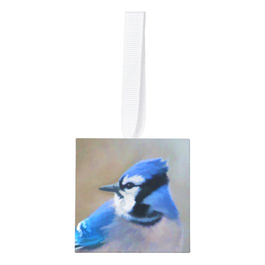 Blauwe jay-schildering - Oorspronkelijke vogelkuns Decoratie (Voorkant)