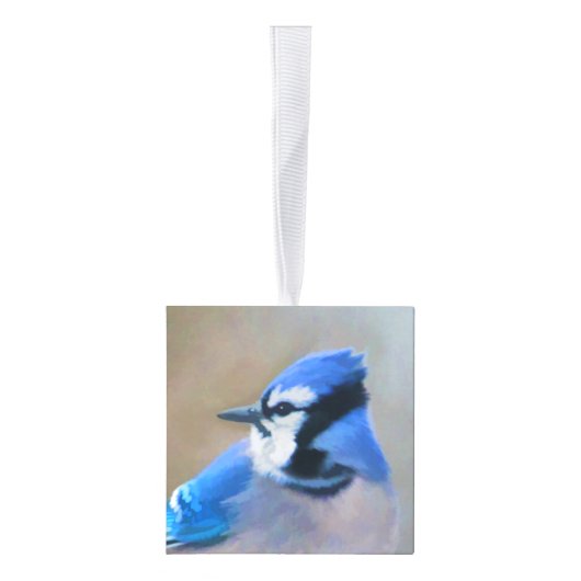 Blauwe jay-schildering - Oorspronkelijke vogelkuns Decoratie (Rechts)