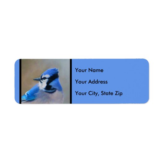 Blauwe jay-schildering - Oorspronkelijke vogelkuns Etiket (Voorkant)