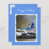 Blauwe jay-schildering - Oorspronkelijke vogelkuns Feestdagenkaart (Voorkant / Achterkant)