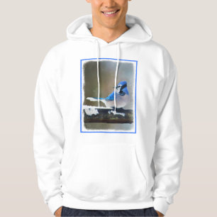 Blauwe jay-schildering - Oorspronkelijke vogelkuns Hoodie