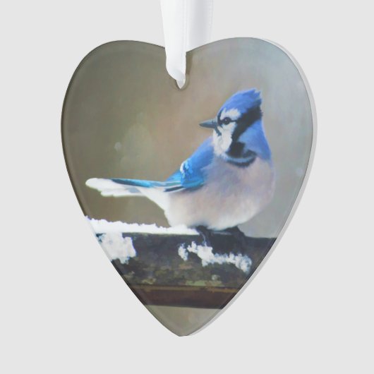 Blauwe jay-schildering - Oorspronkelijke vogelkuns Ornament (voorkant)