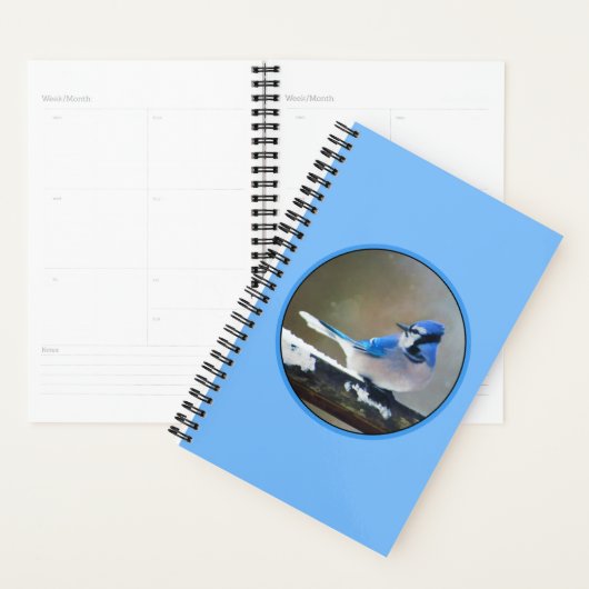 Blauwe jay-schildering - Oorspronkelijke vogelkuns Planner (Display)