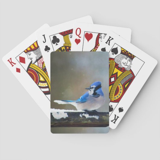 Blauwe jay-schildering - Oorspronkelijke vogelkuns Pokerkaarten (Achterkant)