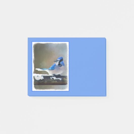 Blauwe jay-schildering - Oorspronkelijke vogelkuns Post-it® Notes (Voorkant)