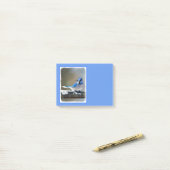 Blauwe jay-schildering - Oorspronkelijke vogelkuns Post-it® Notes (Op bureau)