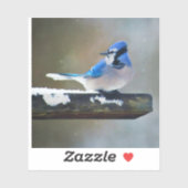 Blauwe jay-schildering - Oorspronkelijke vogelkuns Sticker (Vel)