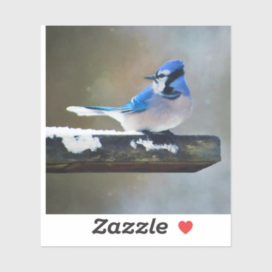 Blauwe jay-schildering - Oorspronkelijke vogelkuns Sticker (Vel)