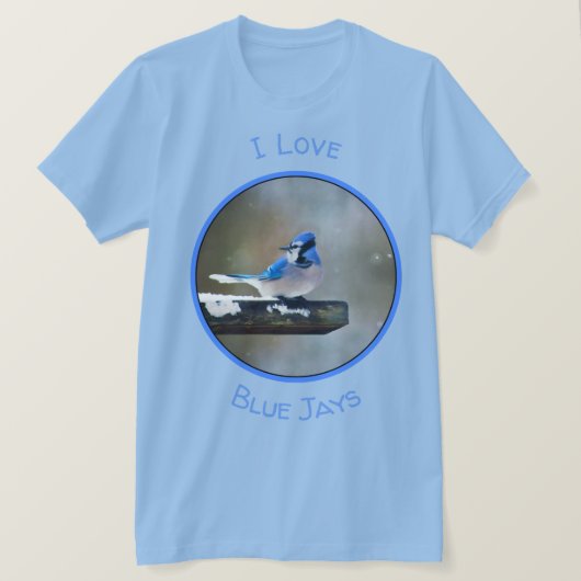 Blauwe jay-schildering - Oorspronkelijke vogelkuns T-shirt (Design voorkant)