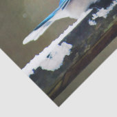 Blauwe jay-schildering - Oorspronkelijke vogelkuns Tissuepapier (Detail)