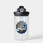 Blauwe jay-schildering - Oorspronkelijke vogelkuns Waterfles (Voorkant)