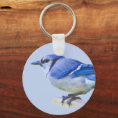 blauwe Jay Sleutelhanger (Voorkant)
