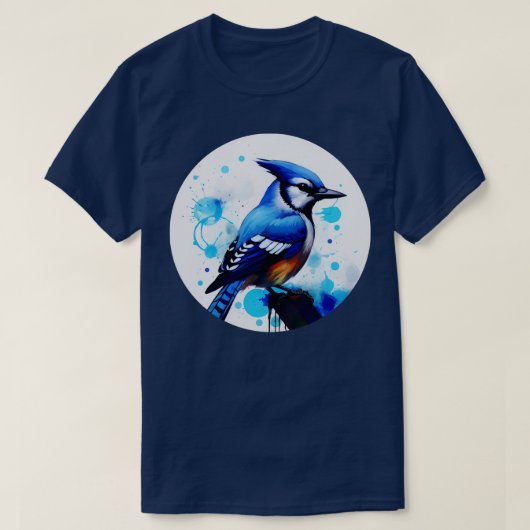 Blauwe jay vogel 3 t-shirt (Design voorkant)