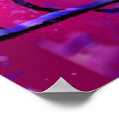 Blauwe Jay Vogel op Boomtak Roze Abstracte kunst Poster (Hoek)