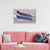 Blauwe Jay-vogelveren Canvas Afdruk (Insitu (Woonkamer))