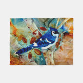 Blauwe Jays in de bomen Fleece Deken (Voorkant (Horizontaal))