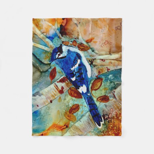 Blauwe Jays in de bomen Fleece Deken (Voorkant)