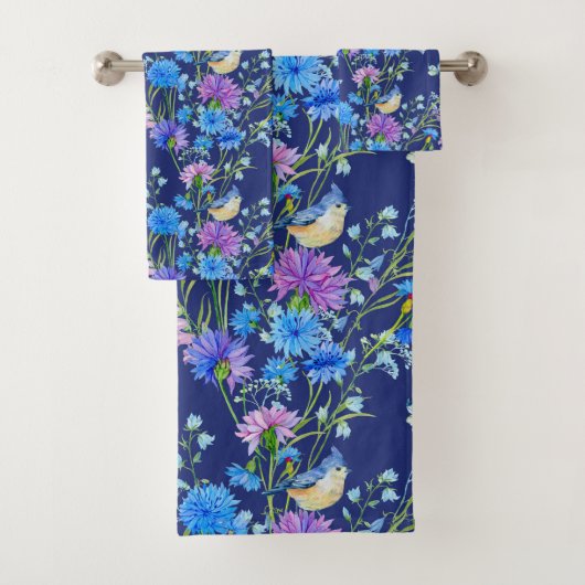 Blauwe Jays in de lente Bad Handdoek (Insitu)