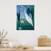 Blauwe Jays in de winter door Abbott Handerson Tha Poster (Keuken)