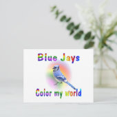Blauwe Jays Kleur Mijn wereld Briefkaart (Staand voorkant)