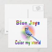 Blauwe Jays Kleur Mijn wereld Briefkaart (Voorkant / Achterkant)