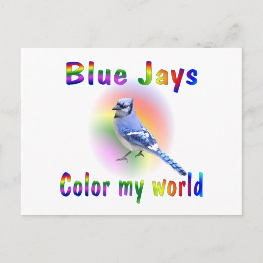 Blauwe Jays Kleur Mijn wereld Briefkaart (Voorkant)