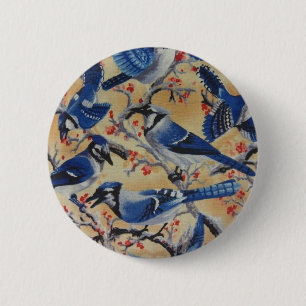 Blauwe Jays Ronde Button 5,7 Cm
