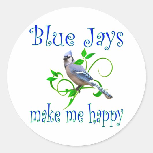 Blauwe Jays Ronde Sticker (Voorkant)