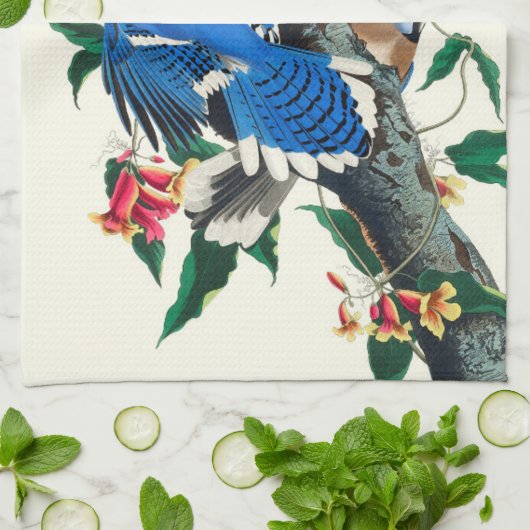 Blauwe Jays  Theedoek (Gevouwen)