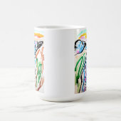 Blauwe Jays vliegen lente tijd Koffiemok (Center)