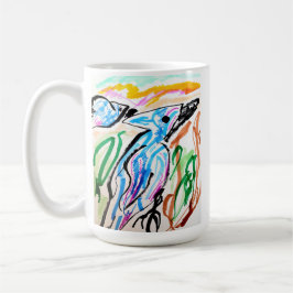 Blauwe Jays vliegen lente tijd Koffiemok