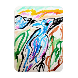 Blauwe Jays vliegen lente tijd Magneet