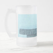 Blauwe Jays Wintervoer Painterly Bevroren glas B Matglas Bierpul (Links)