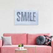 Blauwe Jean Glimlach Canvas Afdruk (Insitu (Woonkamer))