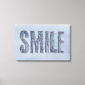 Blauwe Jean Glimlach Canvas Afdruk (Voorkant)