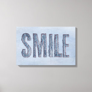 Blauwe Jean Glimlach Canvas Afdruk