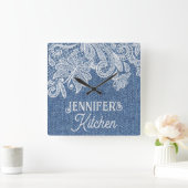 Blauwe Jean keuken wandklok (Huis)