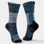 Blauwe Jean patch werk jute. Sokken (Gebogen)